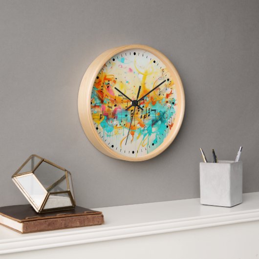 色や音符のメロディー 壁時計 (オフィス)