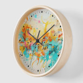 色や音符のメロディー 壁時計 (傾斜)