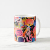 色よくはしゃぐ抽象芸術パターン コーヒーマグカップ (正面右)