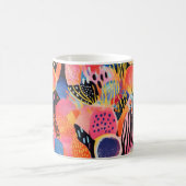 色よくはしゃぐ抽象芸術パターン コーヒーマグカップ (中央)