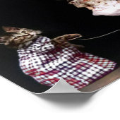 色を付けたスキップ人形を持つ遊び猫 ポスター (角)