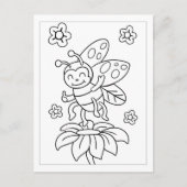 色を付けてかわいい蝶 |キッズアクティビティカード ポストカード (正面)