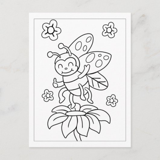 色を付けてかわいい蝶 |キッズアクティビティカード ポストカード (正面)