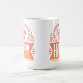 色を付けてハッピー コーヒーマグカップ (中央)