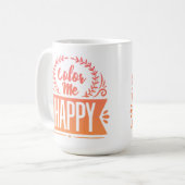 色を付けてハッピー コーヒーマグカップ (正面左)
