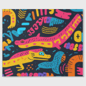 色を付けて鮮やか爬虫類 ラッピングペーパー (フラット)