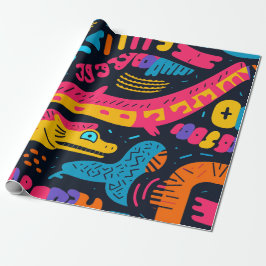 色を付けて鮮やか爬虫類 ラッピングペーパー