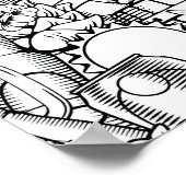 色を付けるポスタービールとフードアート ポスター (角)