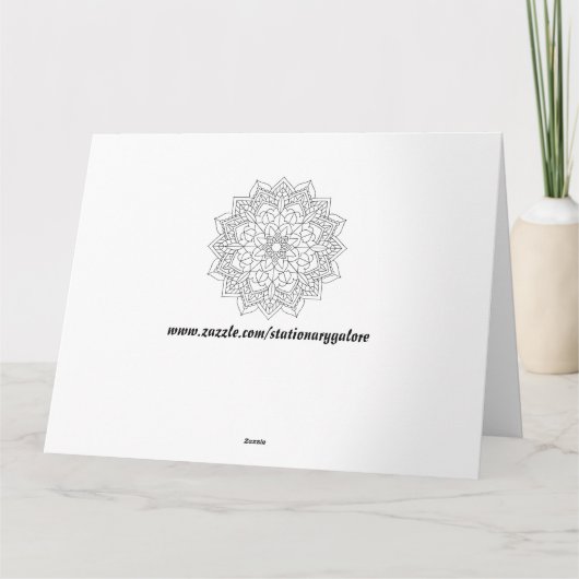 色を付ける花のグリーティングカードのサイズが大きい カード (裏面)