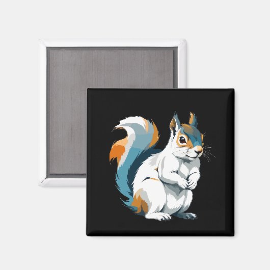 色を使用したリスのベク鮮やかタアート マグネット (正面/裏面)