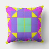 色を使用した幾何学的鮮やか抽象デザイン クッション (裏面)