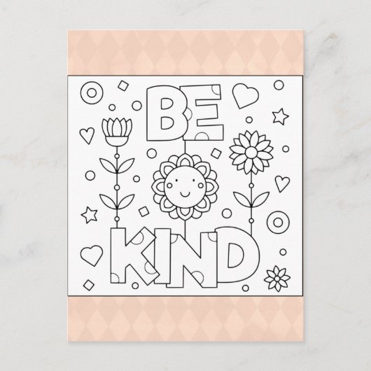色を塗って優しく | インスピレーションを与えるアクティビティカード ポストカード (正面)