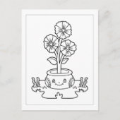 色を塗って楽しむパンジー | アクティビティカード ポストカード (正面)