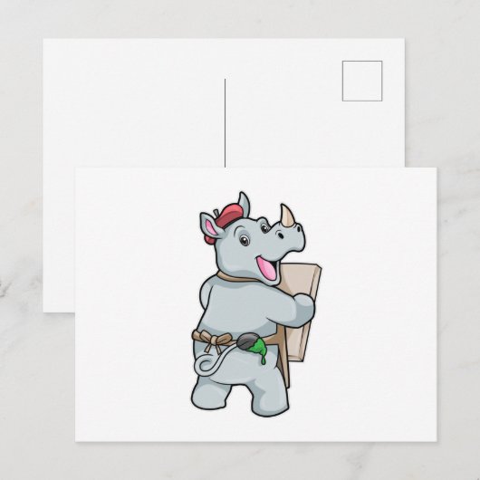 色を塗るサイ ポストカード (正面/裏面)