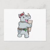 色を塗るサイ ポストカード (正面)