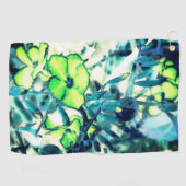 色を変えて緑がかった花 ゴルフタオル (横)