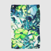 色を変えて緑がかった花 ゴルフタオル (正面)