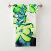 色を変えて緑がかった花 バスタオルセット (インサイチュ)