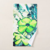 色を変えて緑がかった花 バスタオルセット (ハンドタオル)