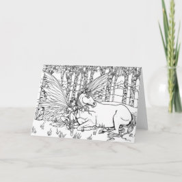 色を変えるファンタジー·フェアリーとユニコーン カード