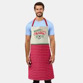 色を変更文字DIYクリスマスエプロンの喜び エプロン (着用した状態)