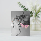 色を感じる蝶の静物写真 ポストカード (スタンド正面)