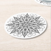 色を私のチューリップのコースター ラウンドペーパーコースター (アングル)