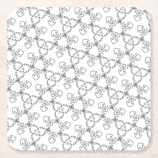 色を私の星と矢印のコースター スクエアペーパーコースター (正面)