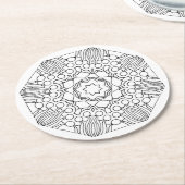 色を私の星と花のコースター ラウンドペーパーコースター (アングル)