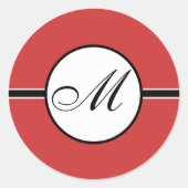 色を結婚選択してモノグラムの赤を表示 ラウンドシール (正面)