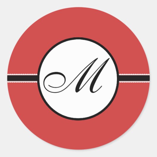 色を結婚選択してモノグラムの赤を表示 ラウンドシール (正面)