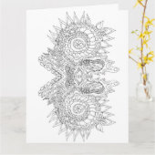 色を自分の抽象芸術を削除するグリーティングカード カード (黄色い花)