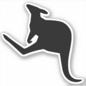 色を選べるカンガルーのシルエット シール (正面)