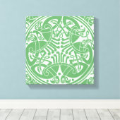 色を選択したケルトの円の鳥パターン キャンバスプリント (インサイチュ (ウッドフロア))
