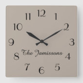 色を選択するか、既定のグレージュを選択します スクエア壁時計 (正面)