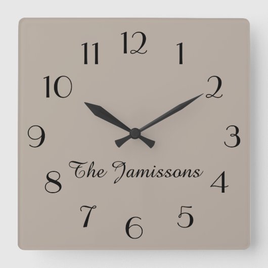 色を選択するか、既定のグレージュを選択します スクエア壁時計 (正面)