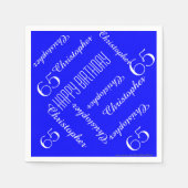 色を選択65th誕生日パーティーの繰り返し名前 スタンダードカクテルナプキン (正面)