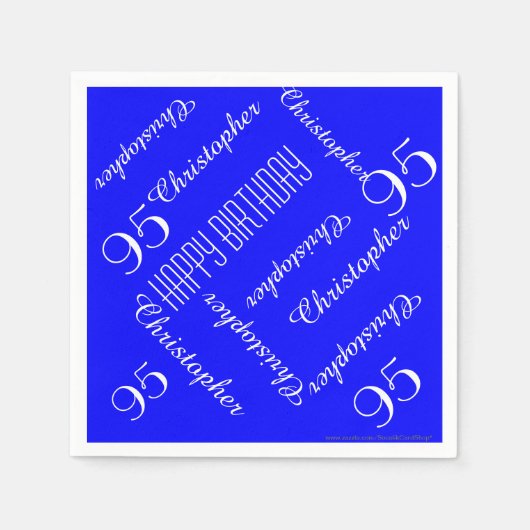 色を選択95th誕生日パーティーの繰り返し名前 スタンダードカクテルナプキン (正面)