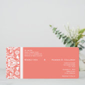 色を選択 – コーラルダマスクの結婚式として表示 招待状 (スタンド正面)