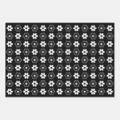 色を選択 – 花チェッカーボードパターン ラッピングペーパーシート (正面3)