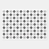 色を選択 – 花チェッカーボードパターン ラッピングペーパーシート (正面2)