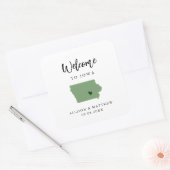 色アイオワの結婚歓迎バッグまたはボックス スクエアシール (封筒)