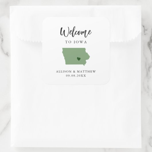 色アイオワの結婚歓迎バッグまたはボックス スクエアシール (バッグ)