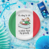 色イタリアンや文字、漫画のピザパーティー ペーパープレート (パーティー)