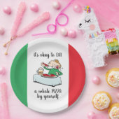 色イタリアンや文字、漫画のピザパーティー ペーパープレート (パーティー)