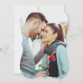 色エレガントあせカスタムたフォトジオメ結婚トリ 招待状 (裏面)