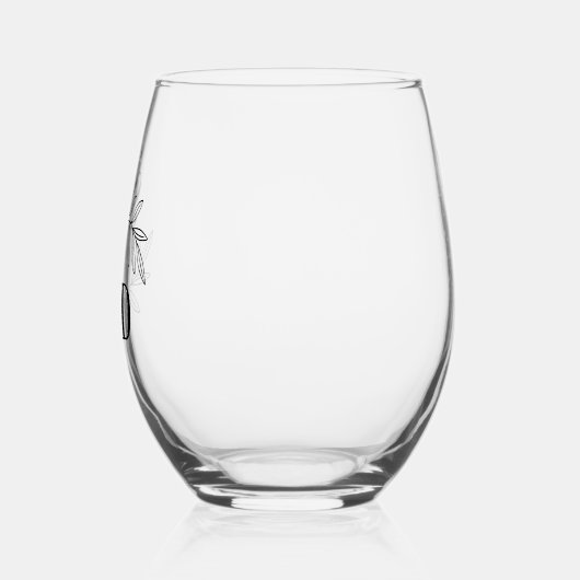 色エレガントのモノグラ結婚ムの緑の離れすべて ステムなしワイングラス (左)