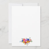 色エレガントはっきりしたバラと牡丹結婚の 招待状 (裏面)