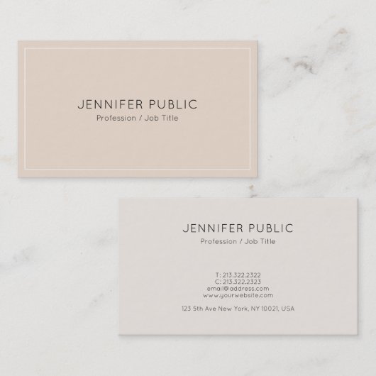 色エレガントクリエイティブデザインプロフェッショナルトレンディー 名刺 (正面/裏面)