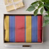 色エレガントストライプの、赤い青の黄色と銀 薄葉紙 (ギフト)